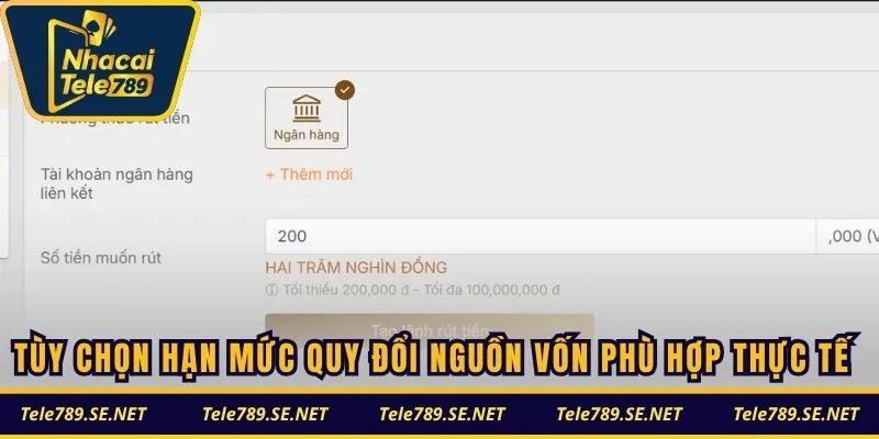 Tùy chọn hạn mức quy đổi nguồn vốn phù hợp thực tế
